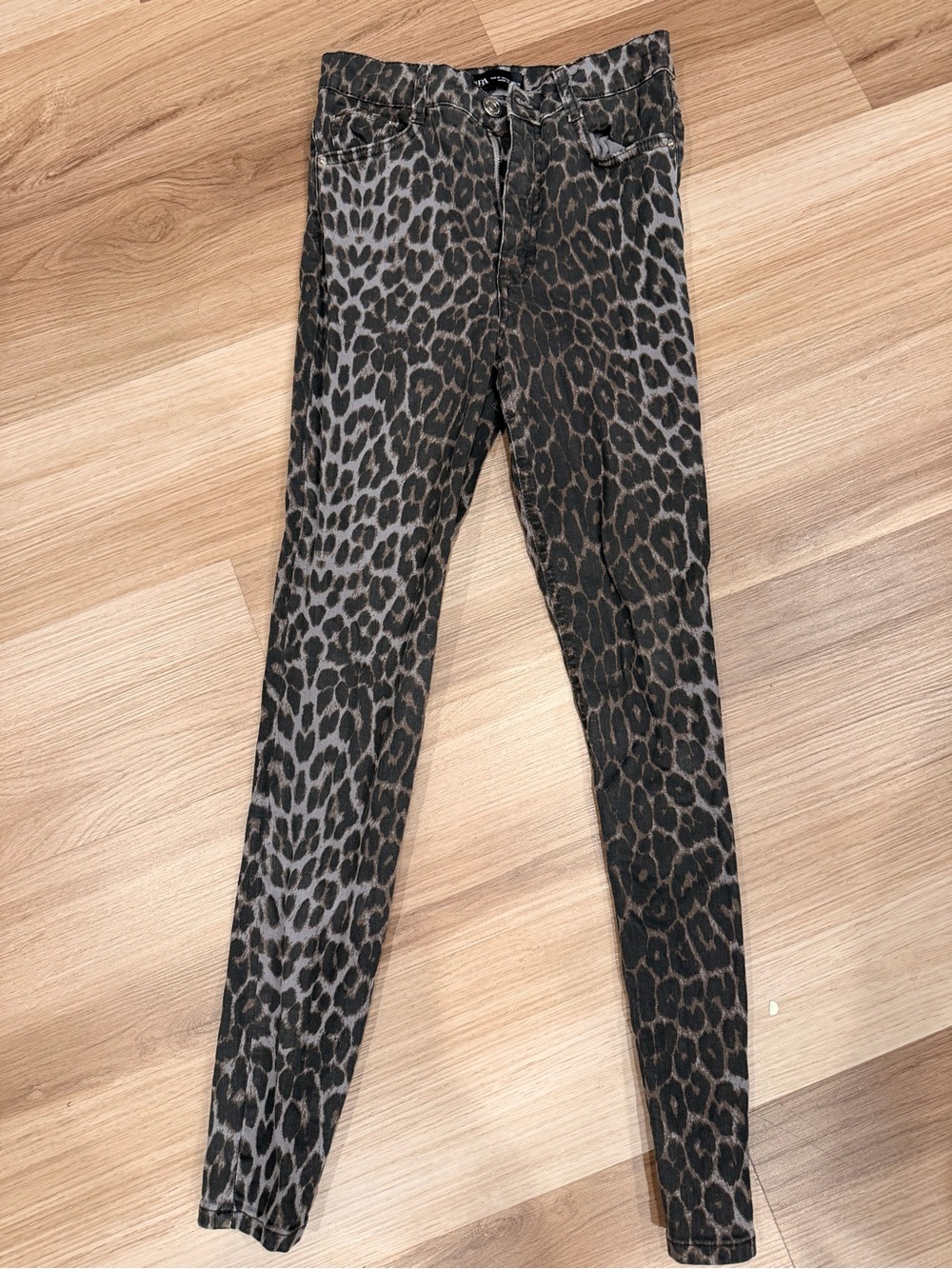 Zara Leopard Print skinny pans - Gray & Brown